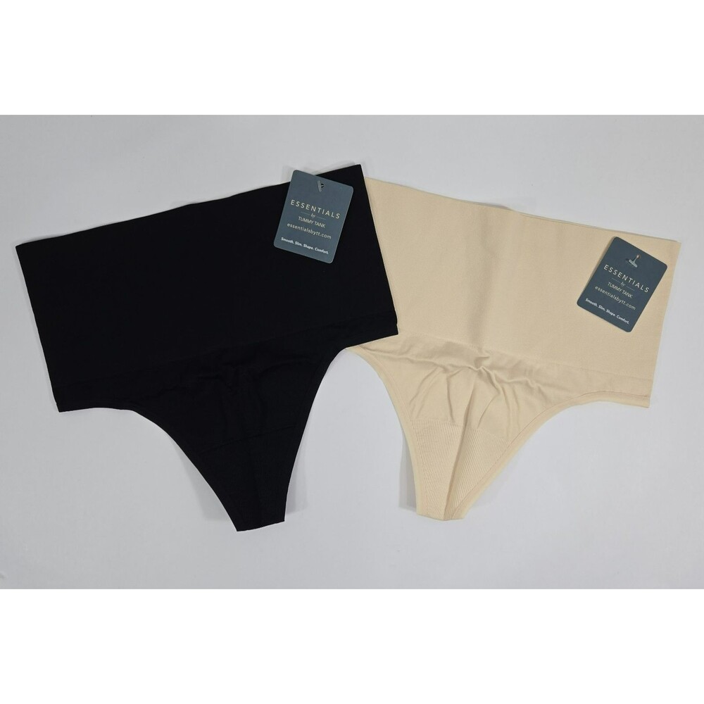 Essentials By Tummy Tank Size S/M Nylon Seamless Thongs 2 Pack TT5-037 NWT